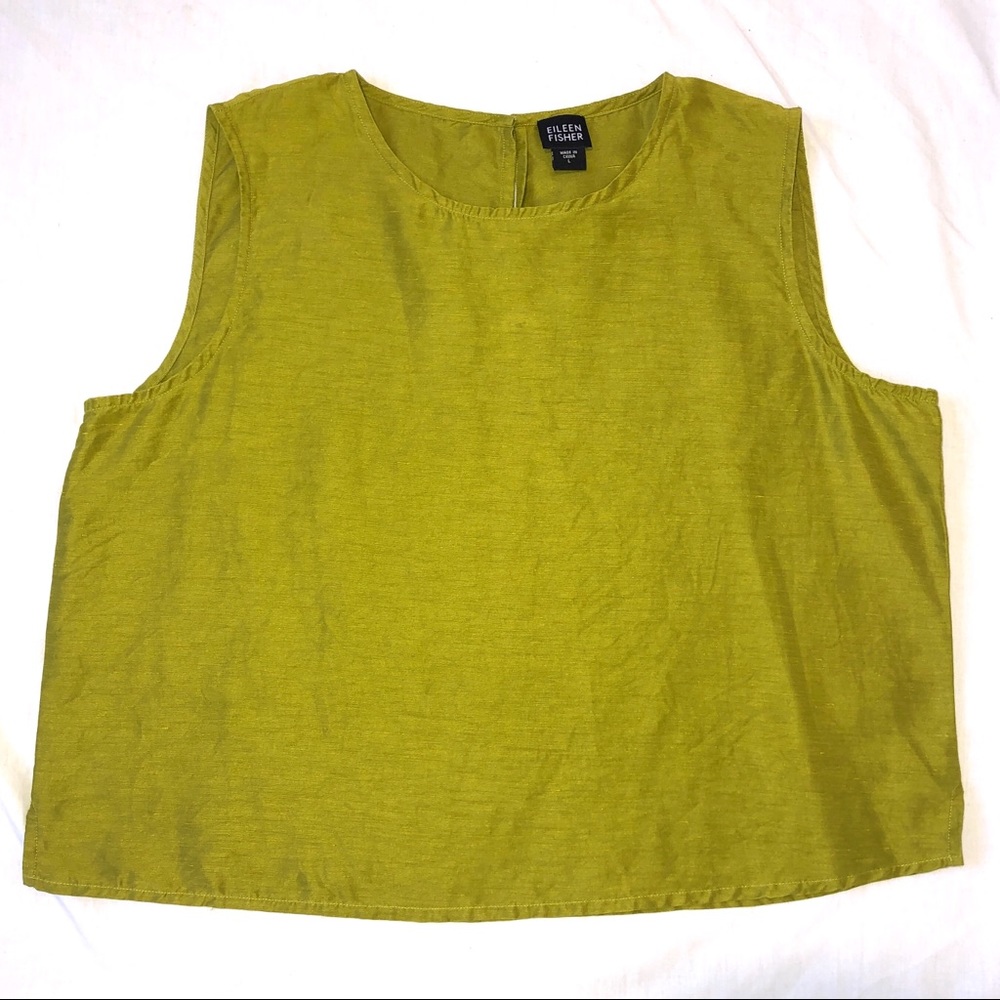 Eileen Fisher System Silk Georgette Crepe Shell
